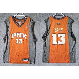 Steve Nash #13 Phoenix Suns Reebok NBA Orange Gray Mesh Jersey Size Large